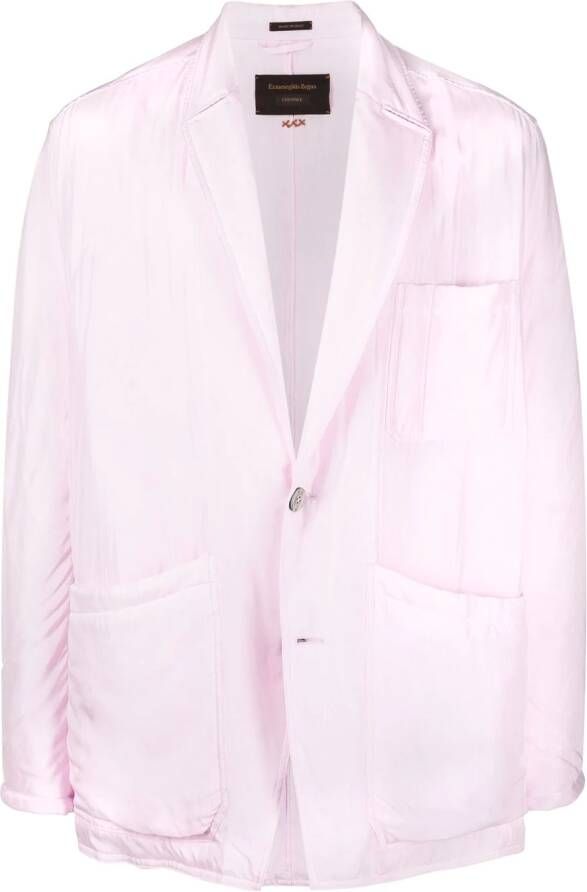 Zegna Blazer met enkele rij knopen Roze
