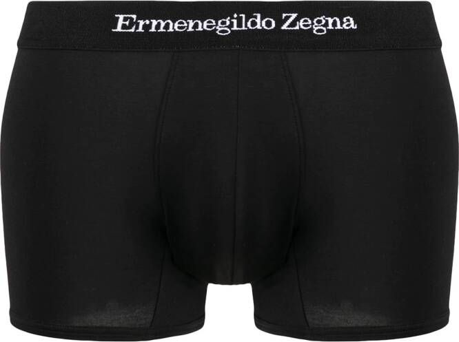 Ermenegildo Zegna Boxershorts met logoband heren katoen Spandex Elastane XL Zwart