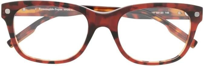Zegna Bril met vierkant montuur Bruin