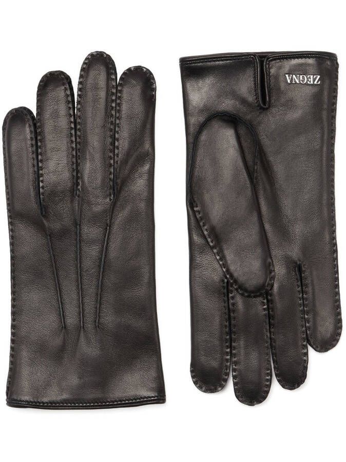 Zegna Handschoenen met logoplakkaat Zwart