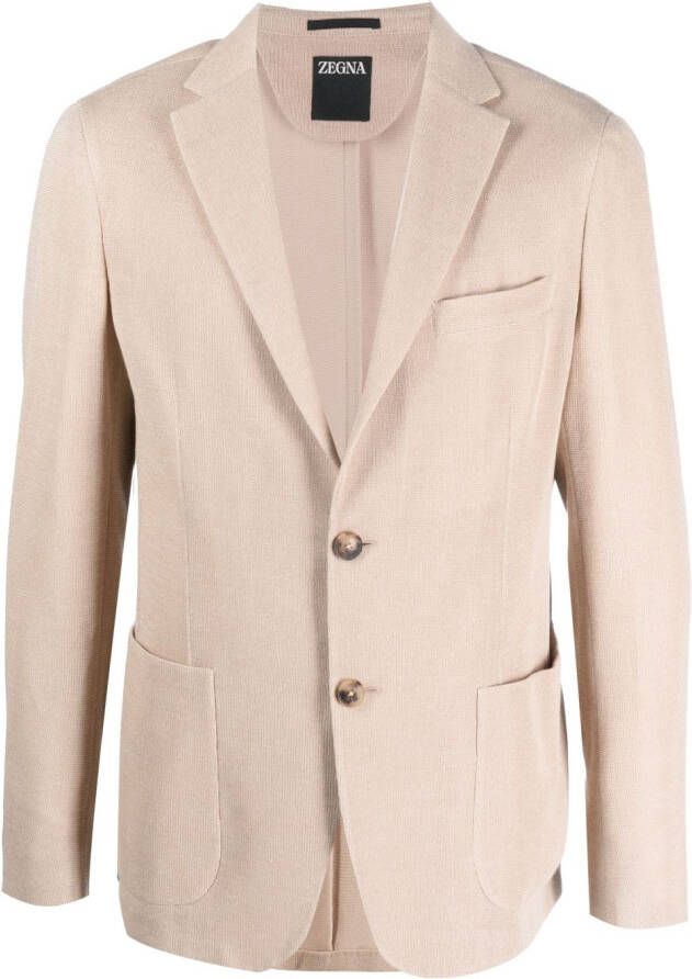 Zegna Jack met enkele rij knopen Beige