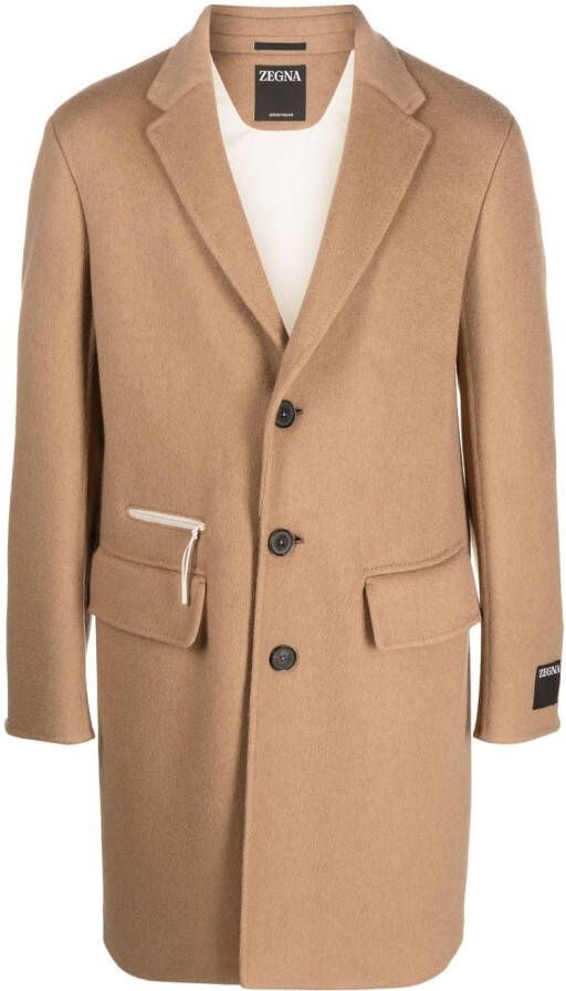 Zegna Jas met enkele rij knopen Bruin