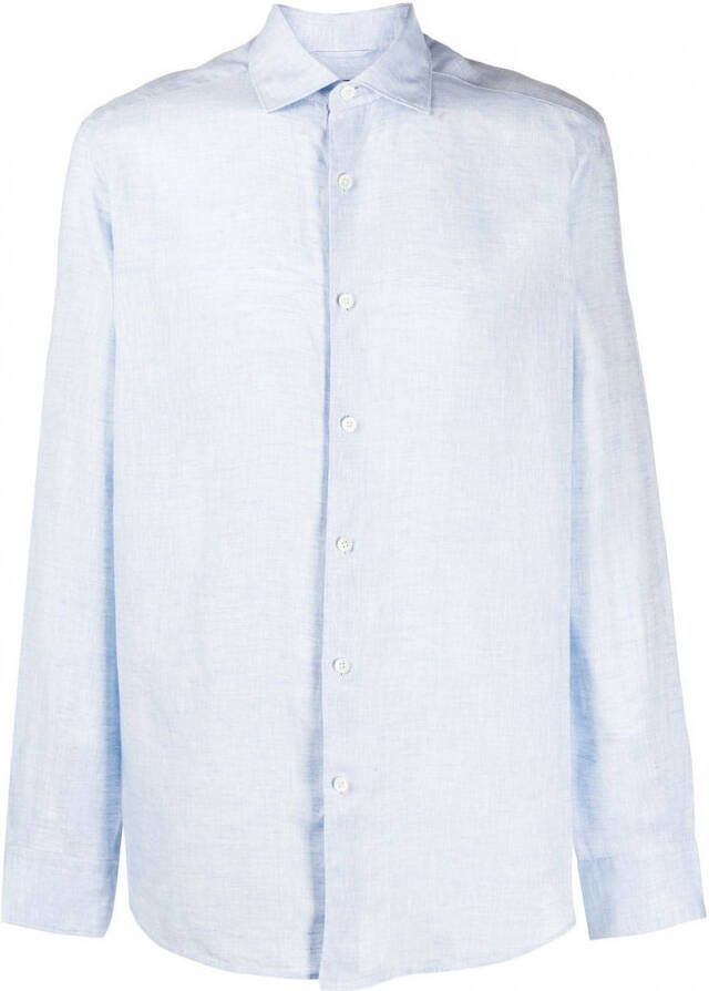 Zegna Linnen overhemd Blauw