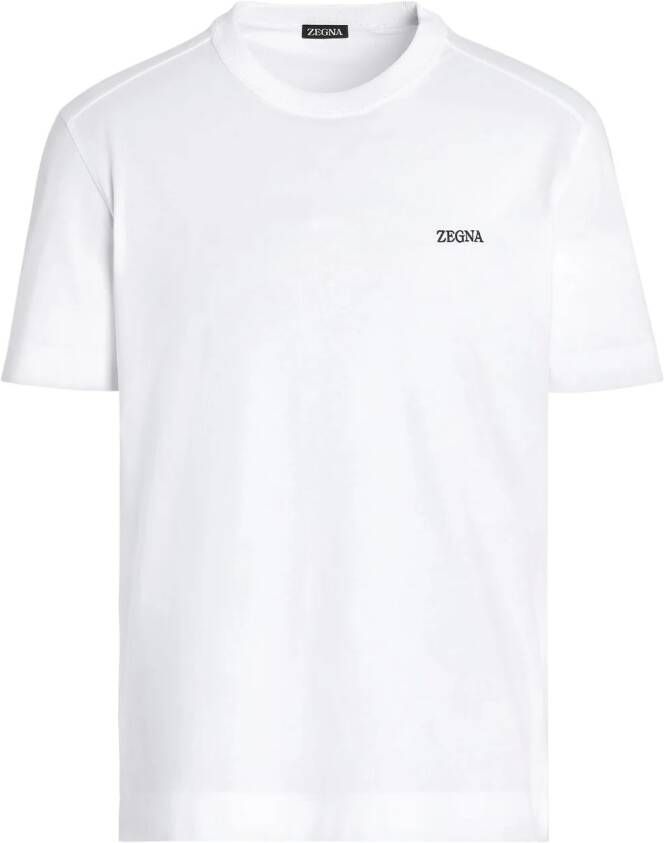 Zegna T-shirt met geborduurd logo Wit