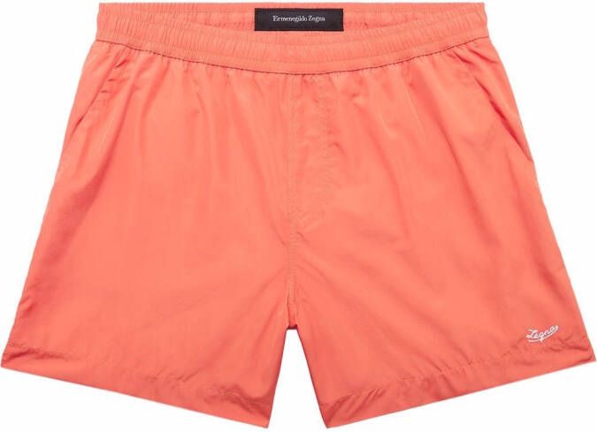 Zegna Shorts met geborduurd logo Oranje