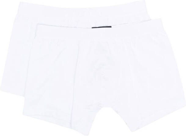 Zegna Twee boxershorts met logoband Wit