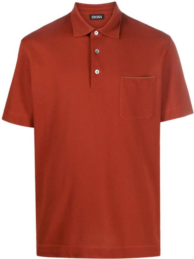 Zegna Overhemd met opgestikte zak Oranje