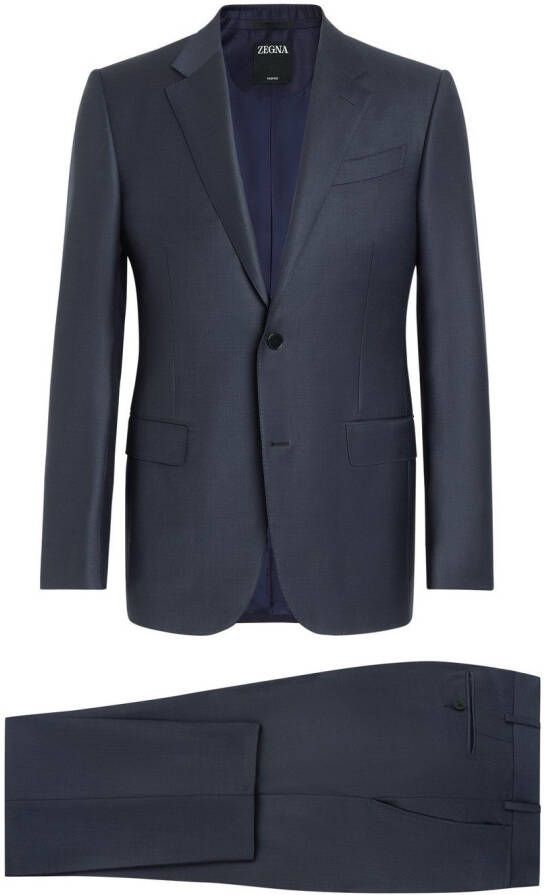 Zegna Pak met enkele rij knopen Blauw