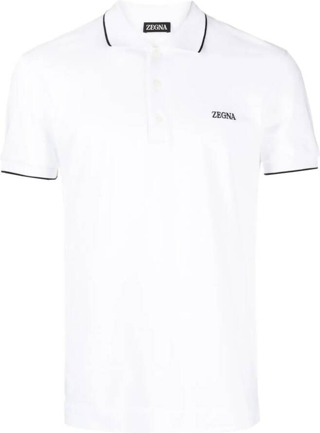 Zegna Poloshirt met contrasterende afwerking Wit