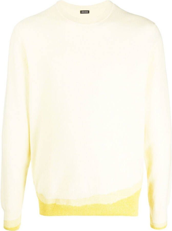 Zegna Ribgebreide sweater Geel