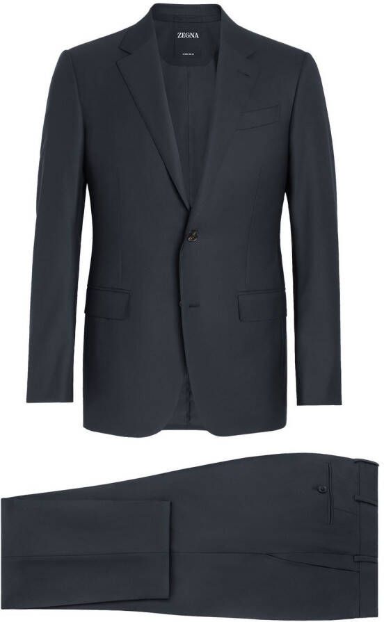 Zegna Pak met enkele rij knopen Blauw