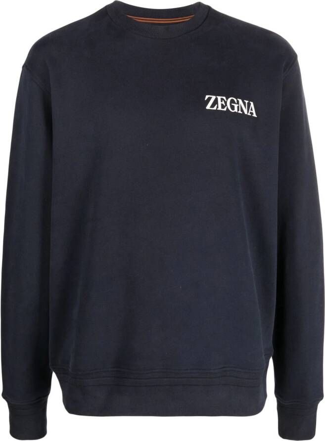 Zegna Sweater met logoprint Blauw