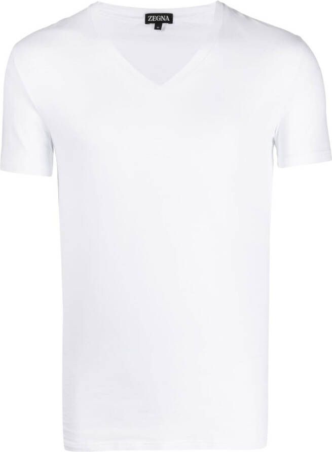 Zegna T-shirt met V-hals Wit