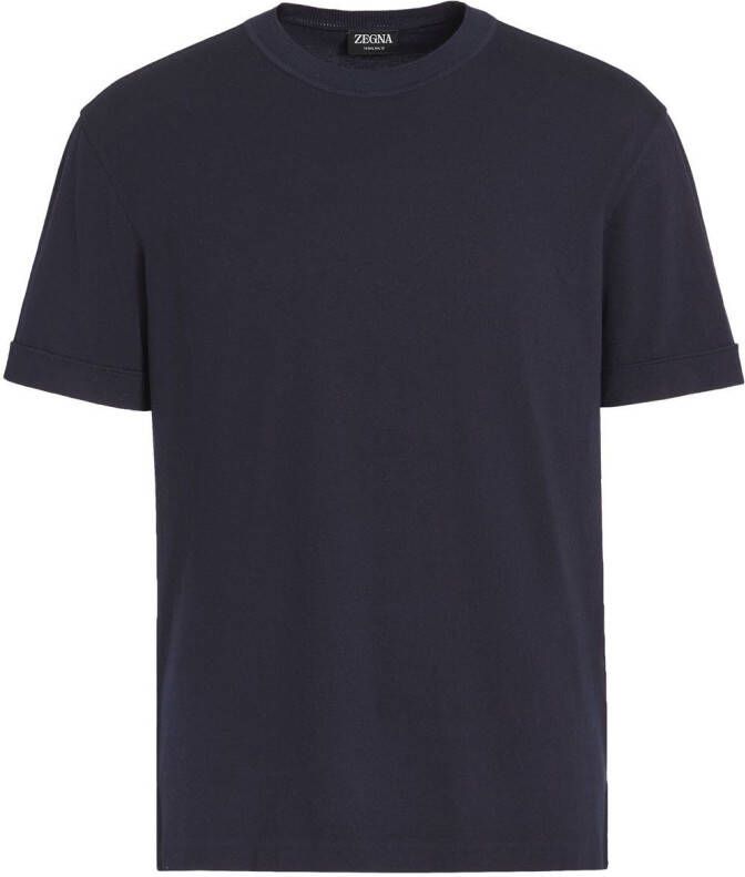 Zegna Wollen T-shirt Blauw