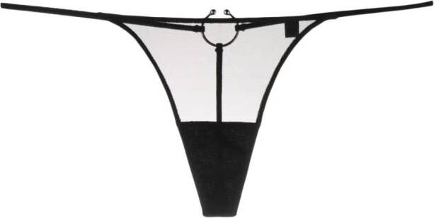 Zhilyova Semi-doorzichtige string Zwart