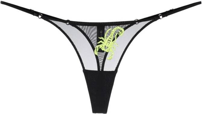 Zhilyova String met borduurwerk Zwart