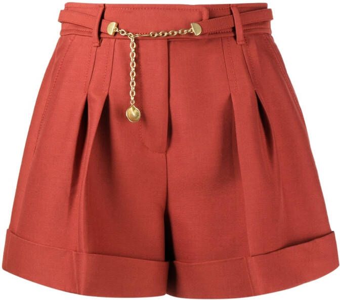 ZIMMERMANN Shorts met ceintuur Rood