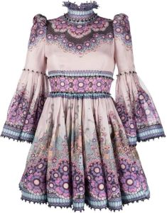 ZIMMERMANN Mini-jurk met klokmouwen Roze