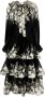 ZIMMERMANN Midi-jurk met bloemenprint Zwart - Thumbnail 1