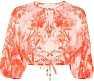 ZIMMERMANN Cropped blouse Rood