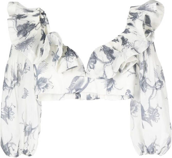 ZIMMERMANN Cropped blouse Wit
