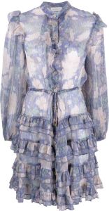 ZIMMERMANN Mini-jurk met bloemenprint Paars
