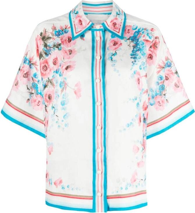ZIMMERMANN Halcyon blouse met bloemenprint Wit