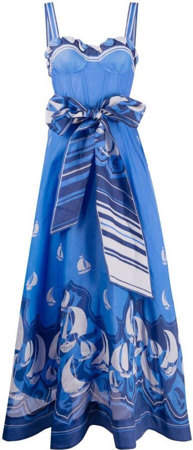 ZIMMERMANN Maxi-jurk met ringlets Blauw