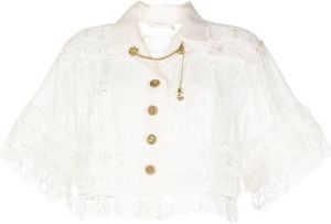 ZIMMERMANN High Tide Nautical cropped jacket Wit