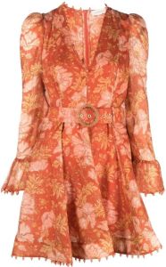 ZIMMERMANN Mini-jurk met bloemenprint Oranje