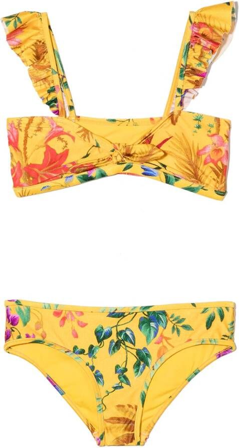 ZIMMER N Kids Bikini met tropische print Geel