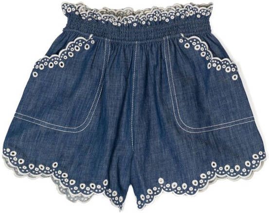 ZIMMER N Kids Broderie anglaise shorts Blauw