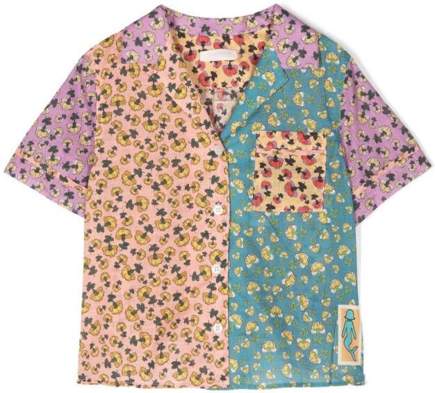 ZIMMER N Kids Overhemd met bloe print Roze