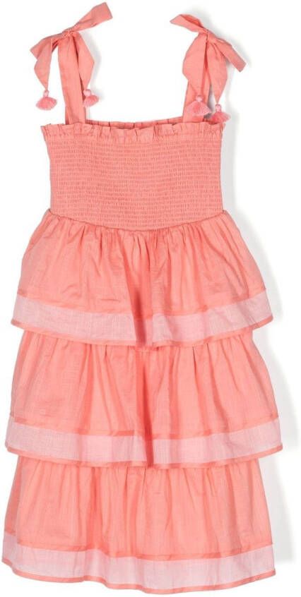 ZIMMER N Kids Midi-jurk met gesmockt vlak Roze
