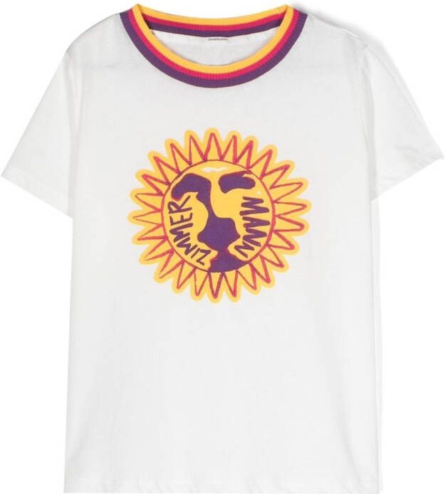ZIMMER N Kids T-shirt met logoprint Wit