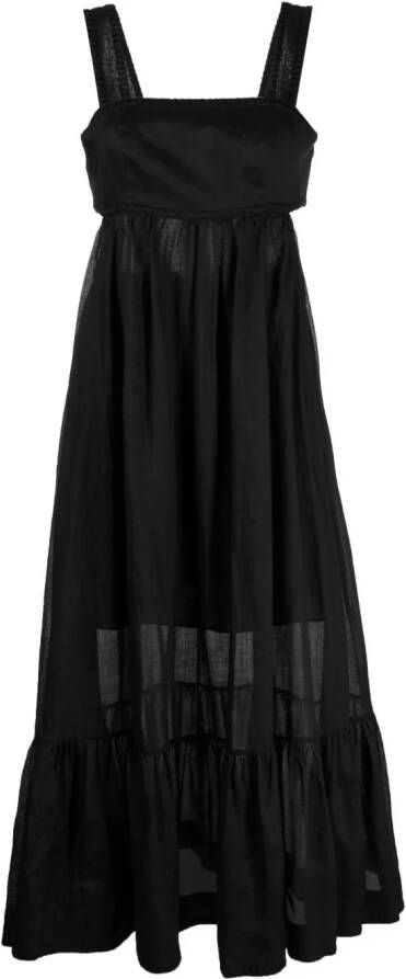 ZIMMERMANN Midi-jurk met strikdetail Zwart