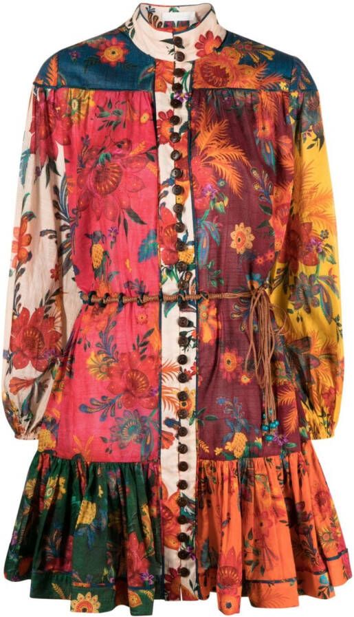 ZIMMERMANN Mini-jurk met bloemenprint Rood