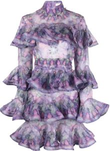 ZIMMERMANN Mini-jurk met franje Paars