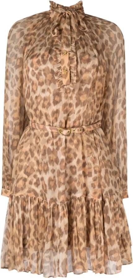 ZIMMERMANN Mini-jurk met luipaardprint Bruin