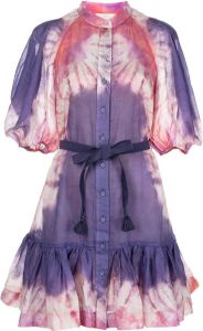 ZIMMERMANN Mini-jurk met tie-dye print Paars