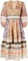 ZIMMERMANN Midi-jurk met print Beige - Thumbnail 1