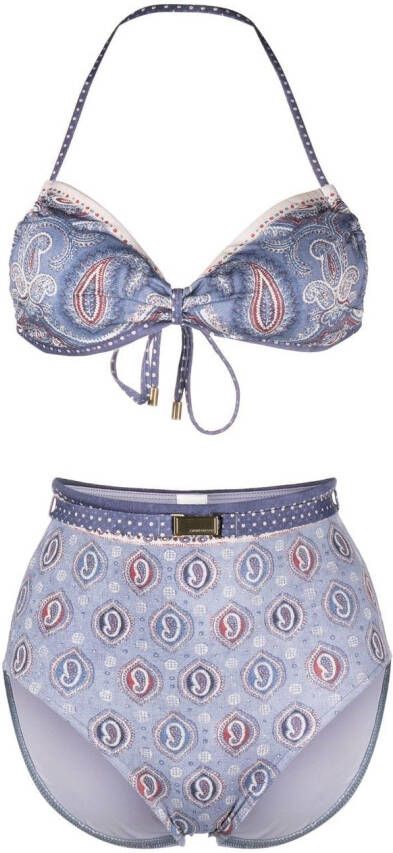 ZIMMERMANN Bikini met paisley-print Blauw