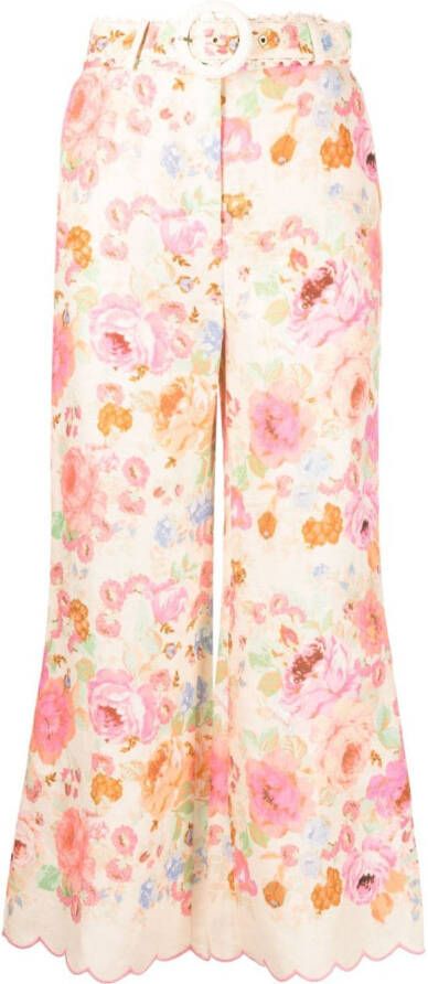 ZIMMERMANN Broek met bloemenprint Roze