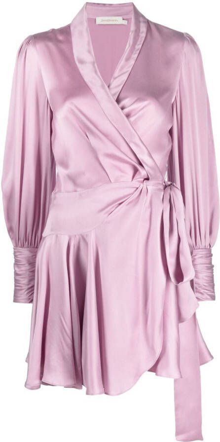 ZIMMERMANN Mini-jurk met ruches Paars