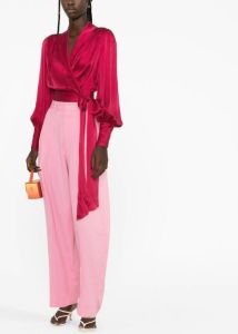 ZIMMERMANN silk wrap blouse Roze