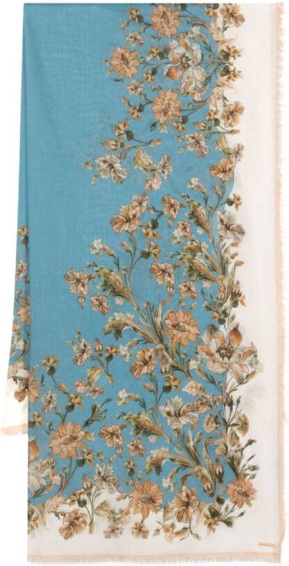 ZIMMERMANN Sjaal met bloemenprint Blauw