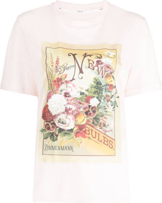 ZIMMERMANN T-shirt met print Roze