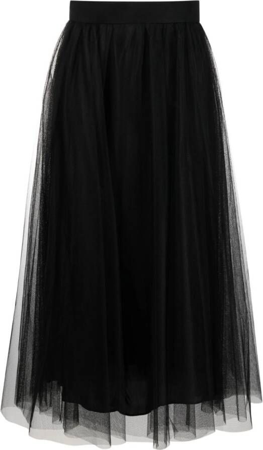 ZIMMERMANN Tulen midi-rok Zwart