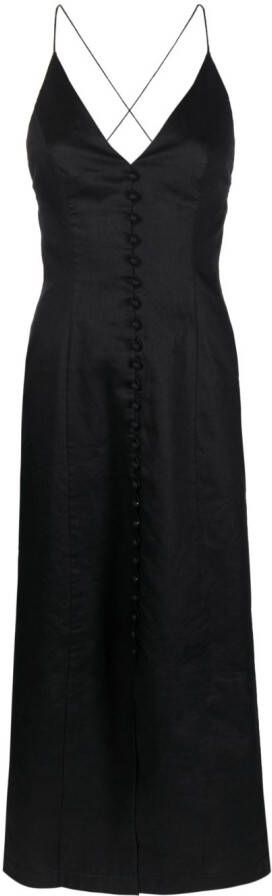 ZIMMERMANN Midi-jurk met V-hals Zwart