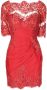 Zuhair Murad Mini-jurk met bloemenkant Rood - Thumbnail 1